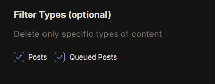 Pick what type of post you want to delete