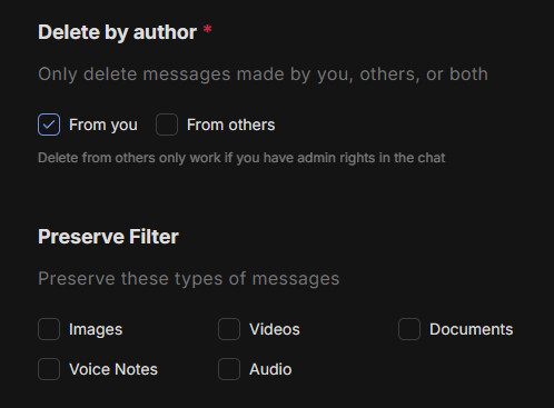 You can select each of these individually, or delete everything across your account at once. Plus, you can search for specific people you've DMed to clean up those conversations.