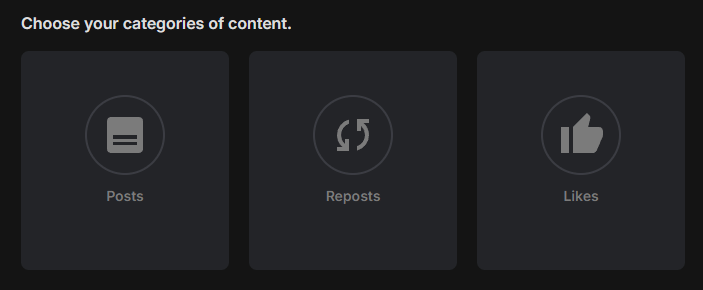 Select Likes to mass delete Bluesky likes.