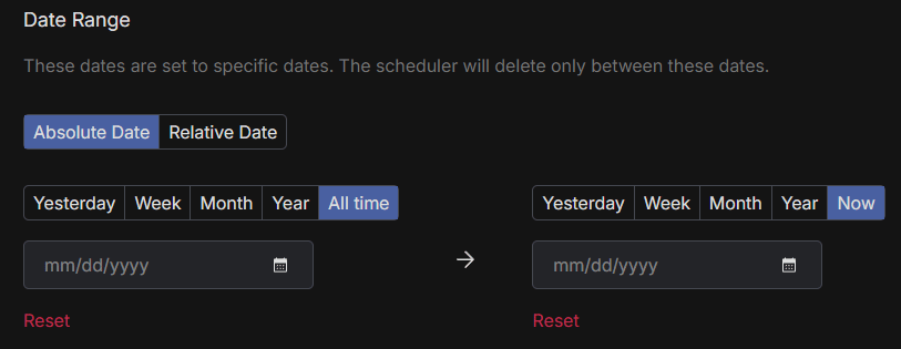 Select what date, word and post type.
