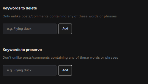 Bulk delete bluesky likes with keyword filters.