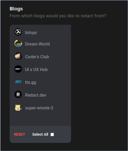 Pick what tumblr blog to delete