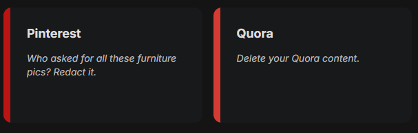 Select Pinterest on the Redact app