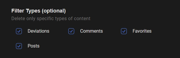 Select to delete Deviations (your artwork uploads)
Comments
Posts
Favorites