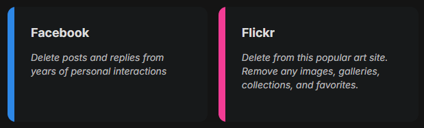 In Redact.dev, select Flickr from the list of supported platforms.