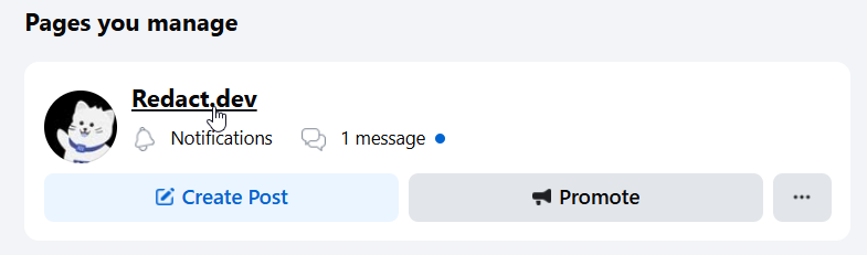 The page you manage will be seen when you click 'Pages'