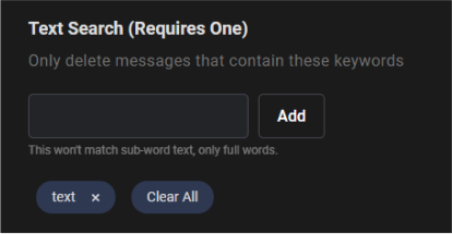 Redact will find and delete content on Quora based on keywords you enter. Enter your chosen text in the input field, and click the add button to add it. To remove a text, just click the “x” that is in line with the text. To clear all text, click the clear all button.